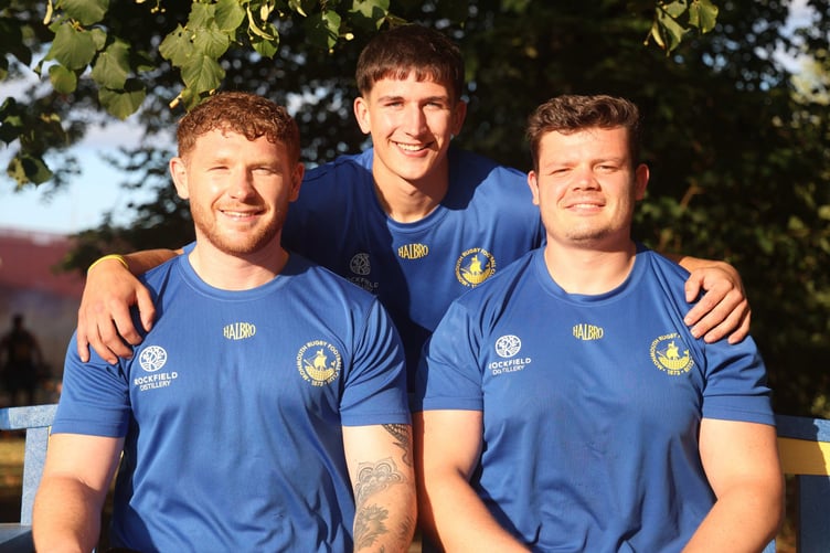 Captain Logan Woskett with his Vice Captains for the season Harry Whelan seated left and Shaun Hobbs seated right