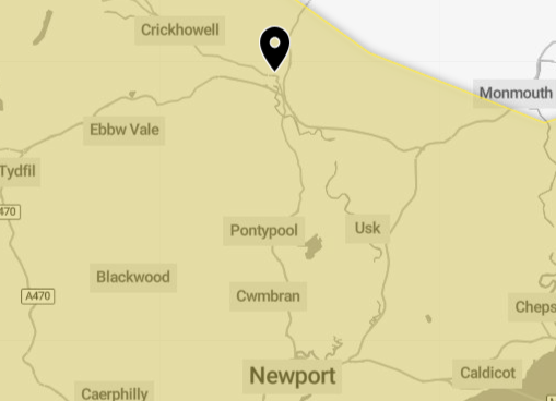 Met Office yellow weather warning for rain covers Abergavenny and surrounding areas from midnight to 2pm on Wednesday, September 3