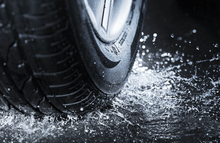 There is a risk of aquaplaning due to surface water