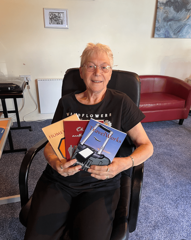 Carole Smith with her memoirs and novels