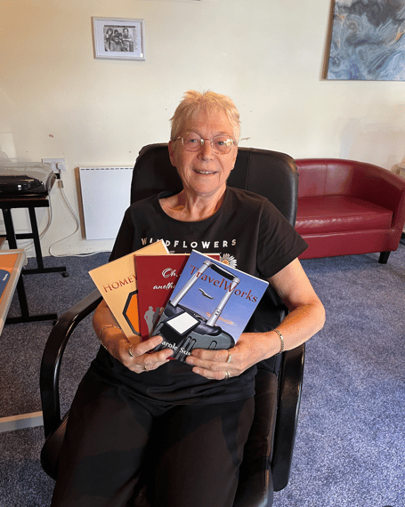 Carole Smith with her memoirs and novels 