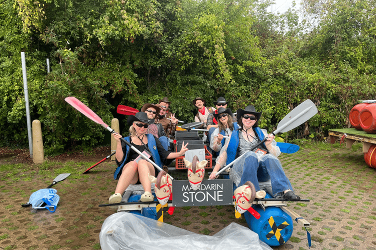 Team from Mandarin Stone at Monmouth Raft Race 2025
