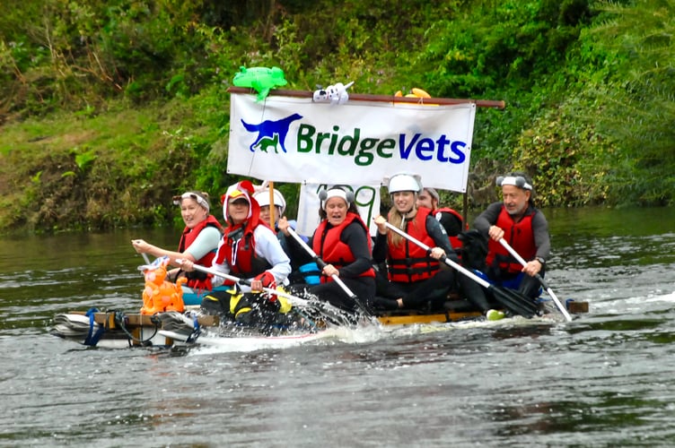 Bridge Vets swapped pet strokes for paddle strokes  in the 58th Monmouth Raft Race