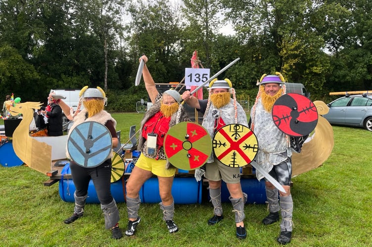These raiders are ready to raft it down the Wye in the 58th Monmouth Raft Race