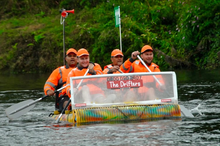 The Drifters cruise downstream in the 58th Monmouth Raft Race