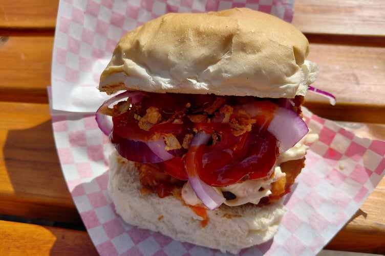 An Only Food and Sauces Burger