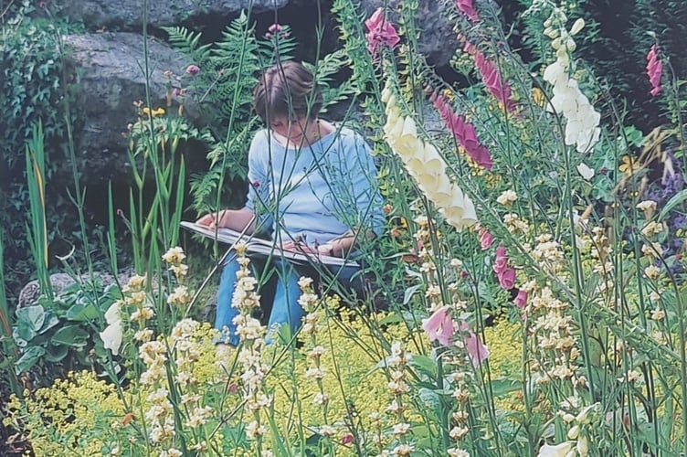 Cheryl in her garden