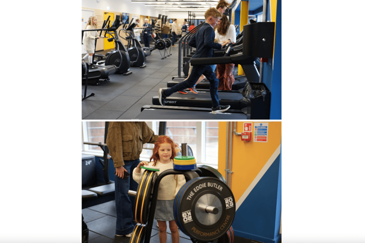 Guests try out the facilities at the Eddie Butler Sports Centre of Excellence