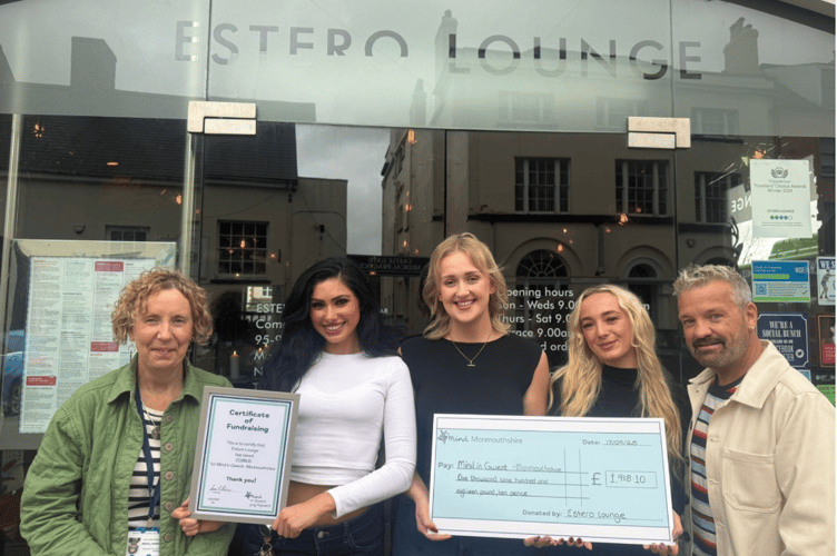 from Left to Right: Steph Thomas Mind in Gwent, Isobel Mills, Molly Griffin, Lily Collins Estero Lounge Monmouth, Jaime Devine Mind in Gwent.