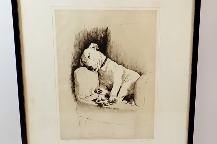Cecil Aldin - Etching of Dog