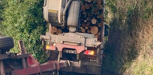 Repair work closes road damaged by shed timber load