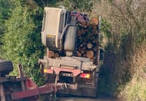 Repair work closes road damaged by shed timber load