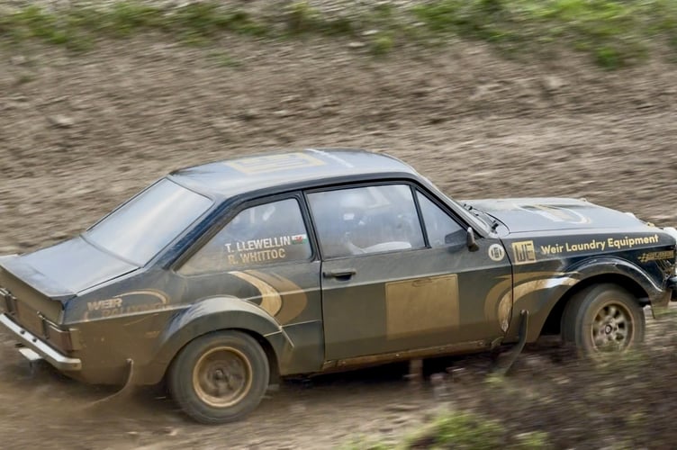 Tom Llewellin gives the Weir Rallying Bulwark Dave Jenkins Motorsport Coleford Escort RS1800 a pre-RAC shakedown last week. Photo: James Jenkins