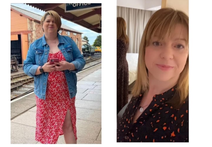 Sue's before and after pictures