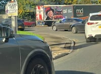 Chepstow traffic chaos: Lorries block roundabout