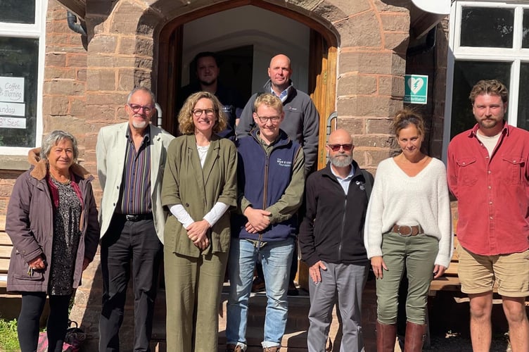 Catherine Fookes MP at a Skenfrith Meeting to discuss flooding.