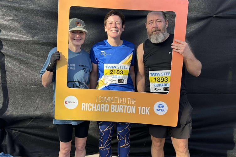 Celebrating completing the Richard Burton 10k