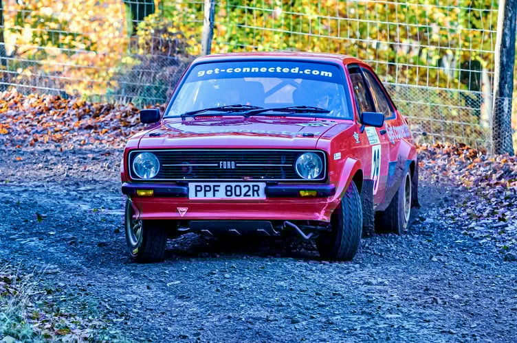 Damian Cole and Ian Allsop took a switch from roads to gravel in the Ford Escort MK2. Photo: Paul Mitchell Photography