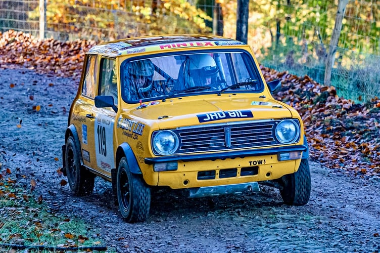Wyedean veterans Eric Davis and Russell Joesph rev it up in the Mini Clubman 2