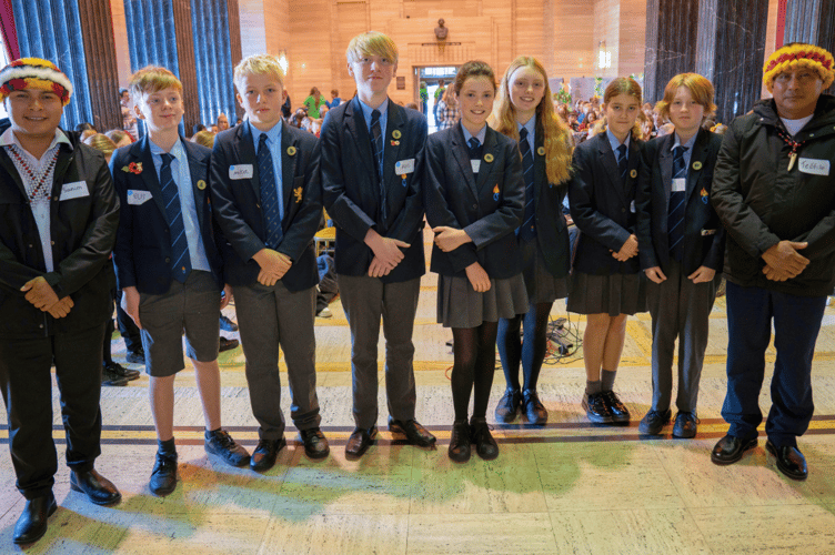 Students from Haberdashers' Monmouth and Monmouth Comprehensive attending YouthCOP 2024 in Cardiff