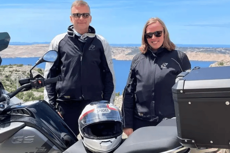 Johan Takats and Helena Engstrom are back motorbiking after their horror smash near Raglan