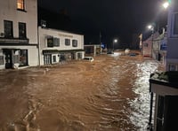 Monmouth flooding from Storm Claudia