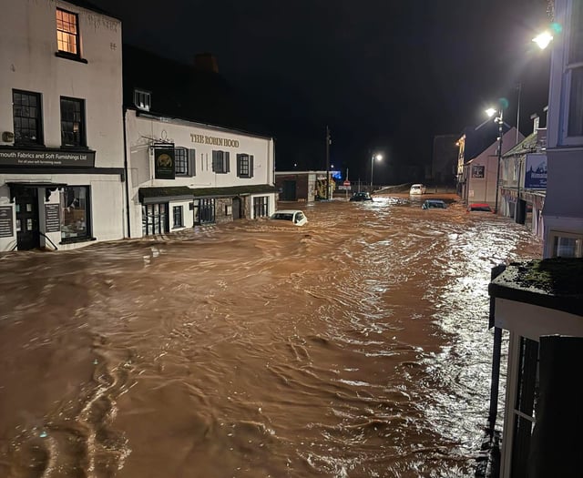 Monmouth flooding from Storm Claudia
