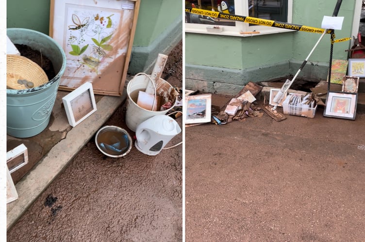 Some of the artwork which was affected by Storm Claudia