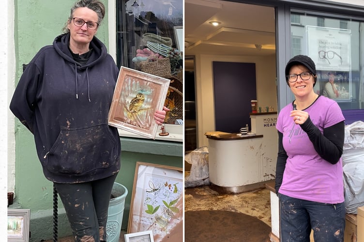 Owner of Boat House Gallery and Artisan Crafts, Jenny Chuter and Owner of Monmouthshire Hearing Centre, Helen Hollywell (left to right)