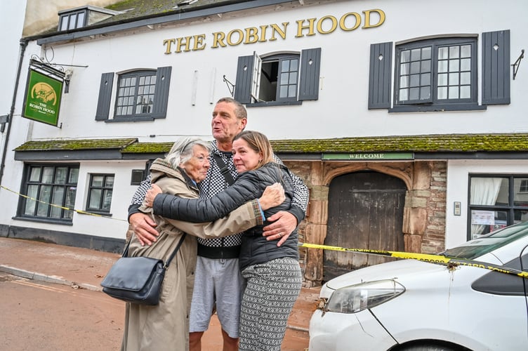  Landlord Mark Beard and landlady Clair Beard of the Robin Hood which has sustained structural damage