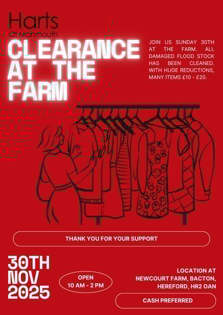 Harts is holding a 'Clearance at the Farm' sale after being hit by the floods