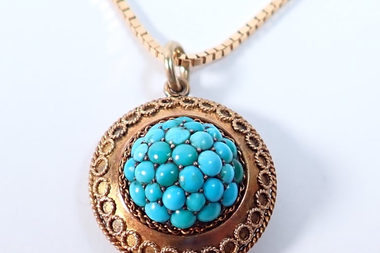 Victorian Turquoise Set Pendant