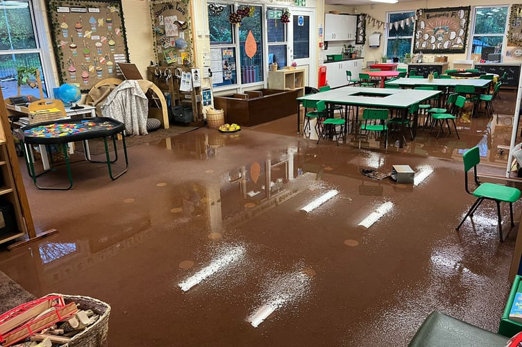 Floodwater inundated the classrooms