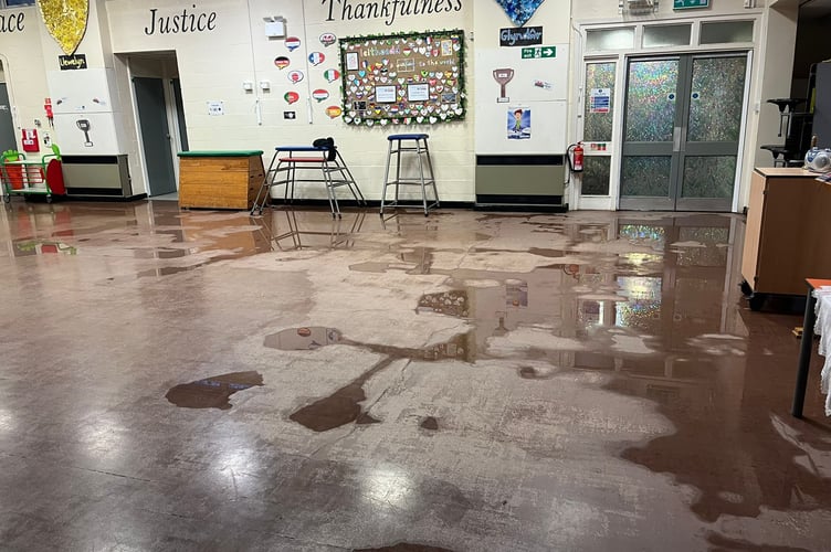 Osbaston CiW Primary was forced to close by the floods
