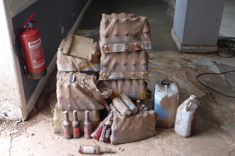 Water contaminated bottles