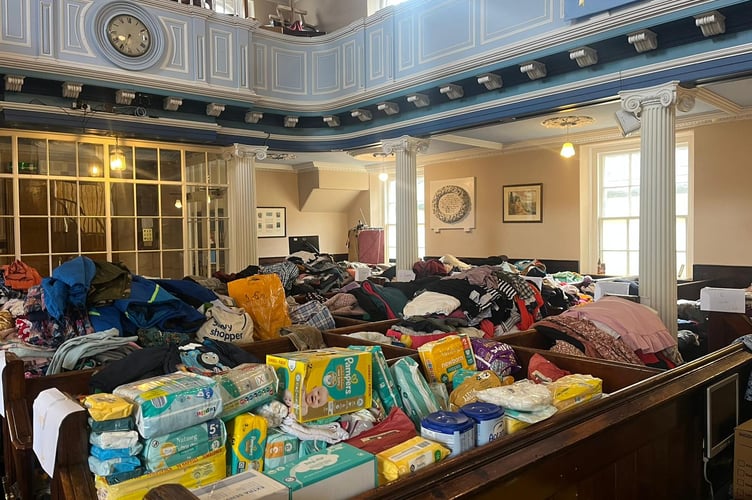 Just some of the donations sent in, all now moved to Mountjoy, the old Gloucester Pub