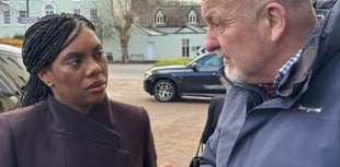 Kemi Badenoch welcomed to Monmouth by Peter Fox