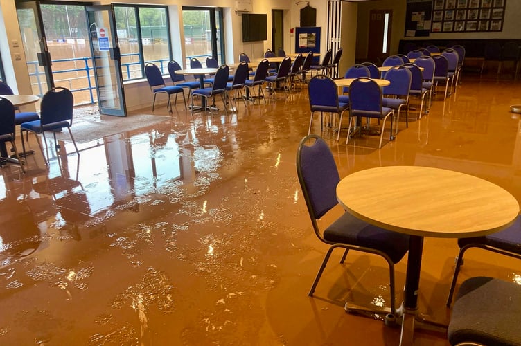 The Monmouth Sports Association pavilion was deluged in the floods