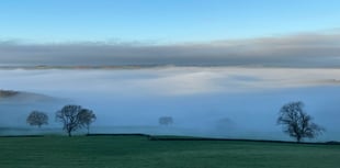 Cloud inversion fills Monnow Valley near Monmouth