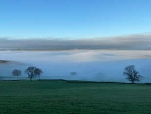 Cloud inversion fills Monnow Valley near Monmouth