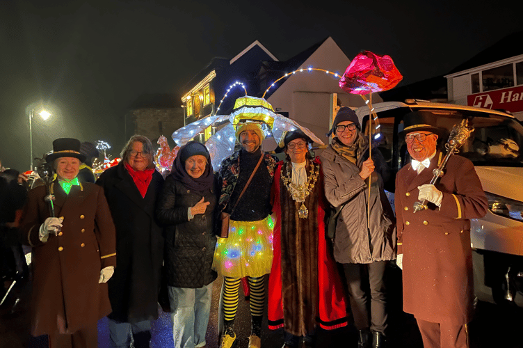 Local dignitaries at Monmouth Lantern Parade 