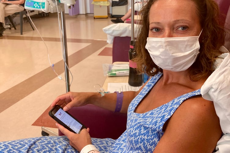 Felicity having chemotherapy in August 2022