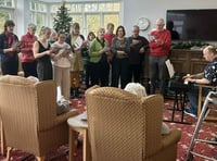 Carol singers from Llangrove entertain care home residents