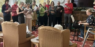 Carol singers from Llangrove entertain care home residents