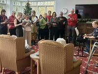 Carol singers from Llangrove entertain care home residents