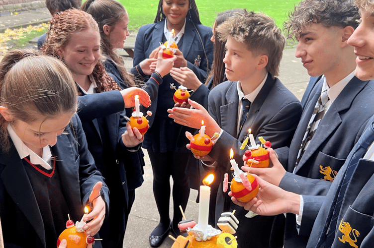 Habs students made Christingles for the festive season