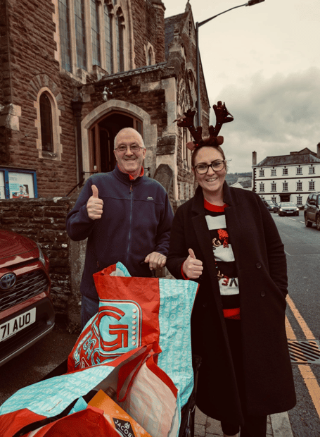Martin Howlett, Manager at Monmouth District Food Bank and Home Manager at Gibraltar Nursing Home, Verity Walmsley.