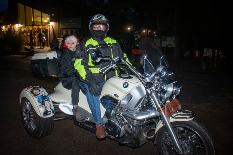 Julian Gwilliam and Rodney Howells on board a BMW R1200C.