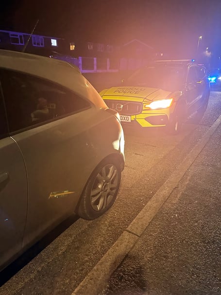 The car was brought to a stop in Caldicot