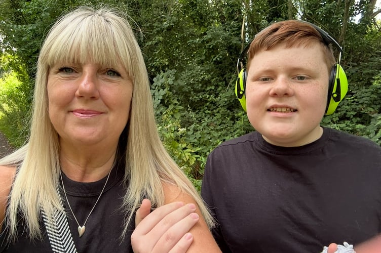 Tracey and her son Coby, the inspiration for her charity